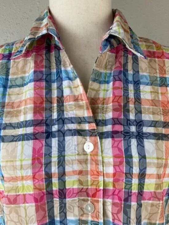 Alfred Dunner Short Sleeve Button Down Shirt Size S EUC - Picture 2 of 6